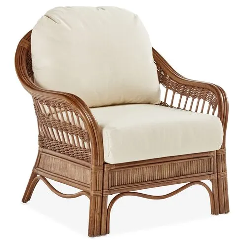 Bermuda Rattan Club Chair - Pecan - South Sea Rattan