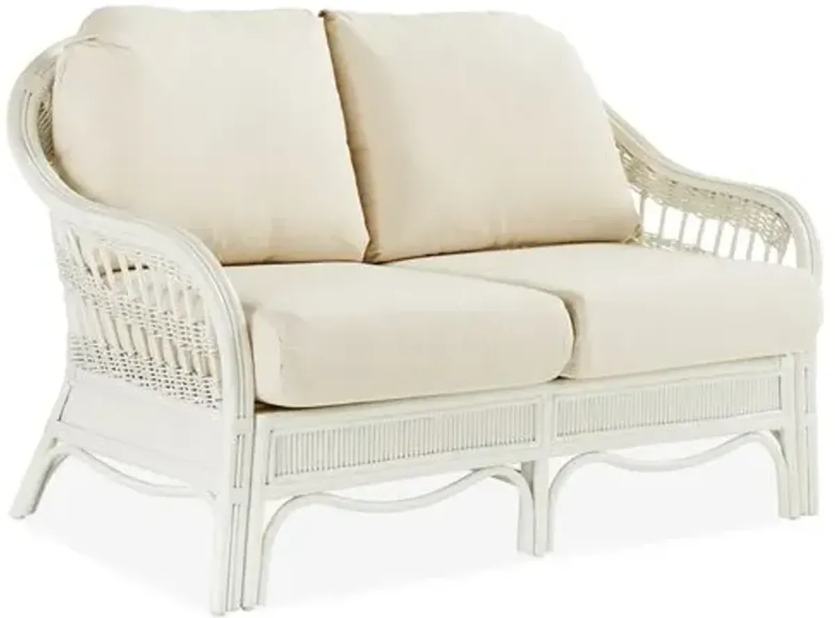 Bermuda Rattan Loveseat - White - South Sea Rattan