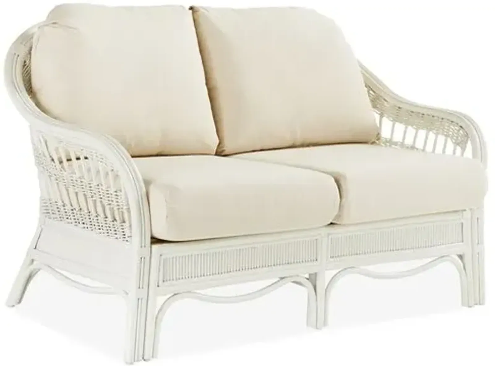 Bermuda Rattan Loveseat - White - South Sea Rattan