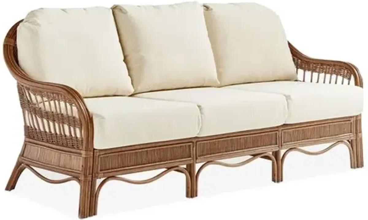 Bermuda Rattan Sofa - Natural/White - South Sea Rattan