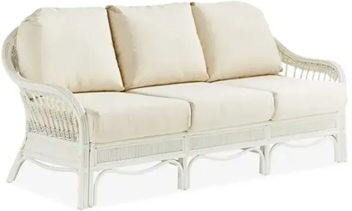 Bermuda Rattan Sofa - White - South Sea Rattan