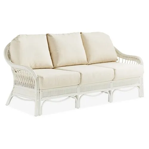 Bermuda Rattan Sofa - White - South Sea Rattan