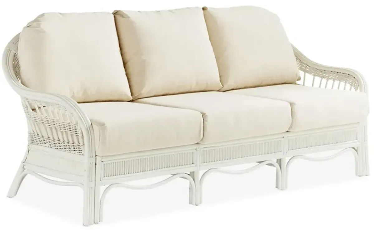 Bermuda Rattan Sofa, White