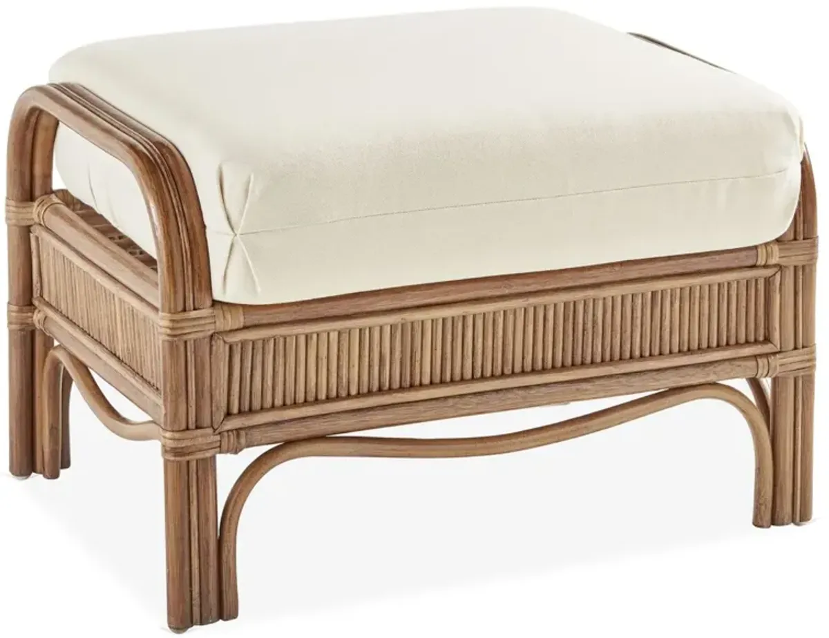Bermuda Rattan Ottoman, Pecan