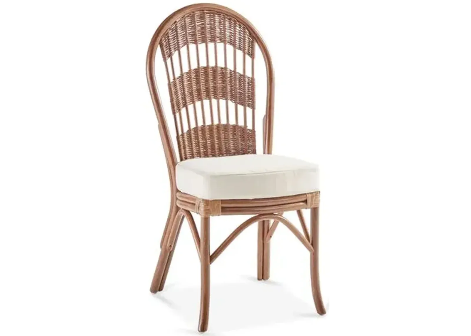 Bermuda Rattan Side Chair - Pecan - South Sea Rattan - White