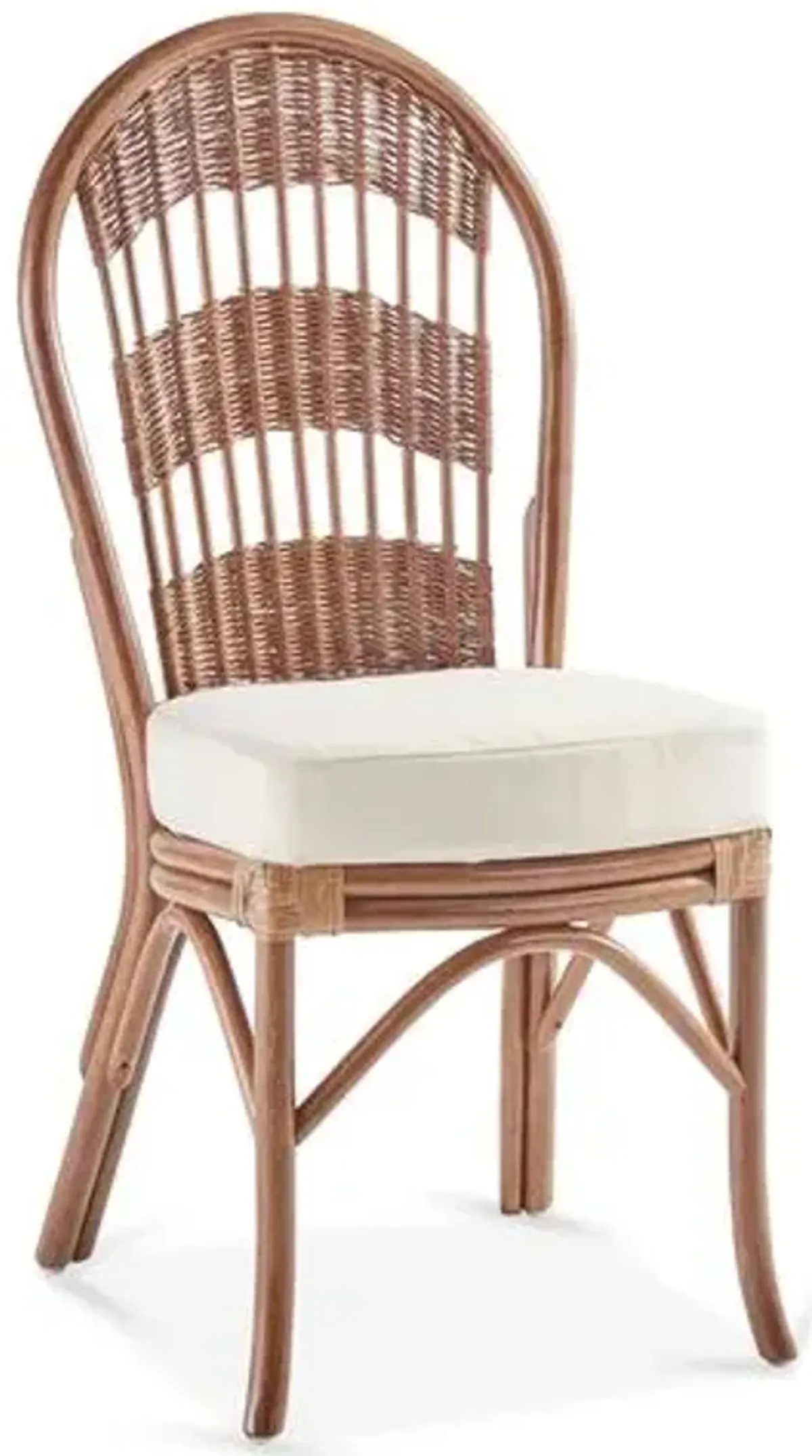 Bermuda Rattan Side Chair - Pecan - South Sea Rattan - White