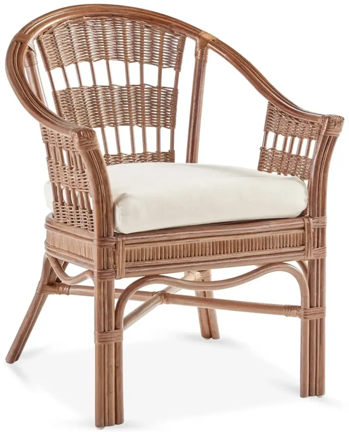 Bermuda Rattan Captains Chair, Pecan