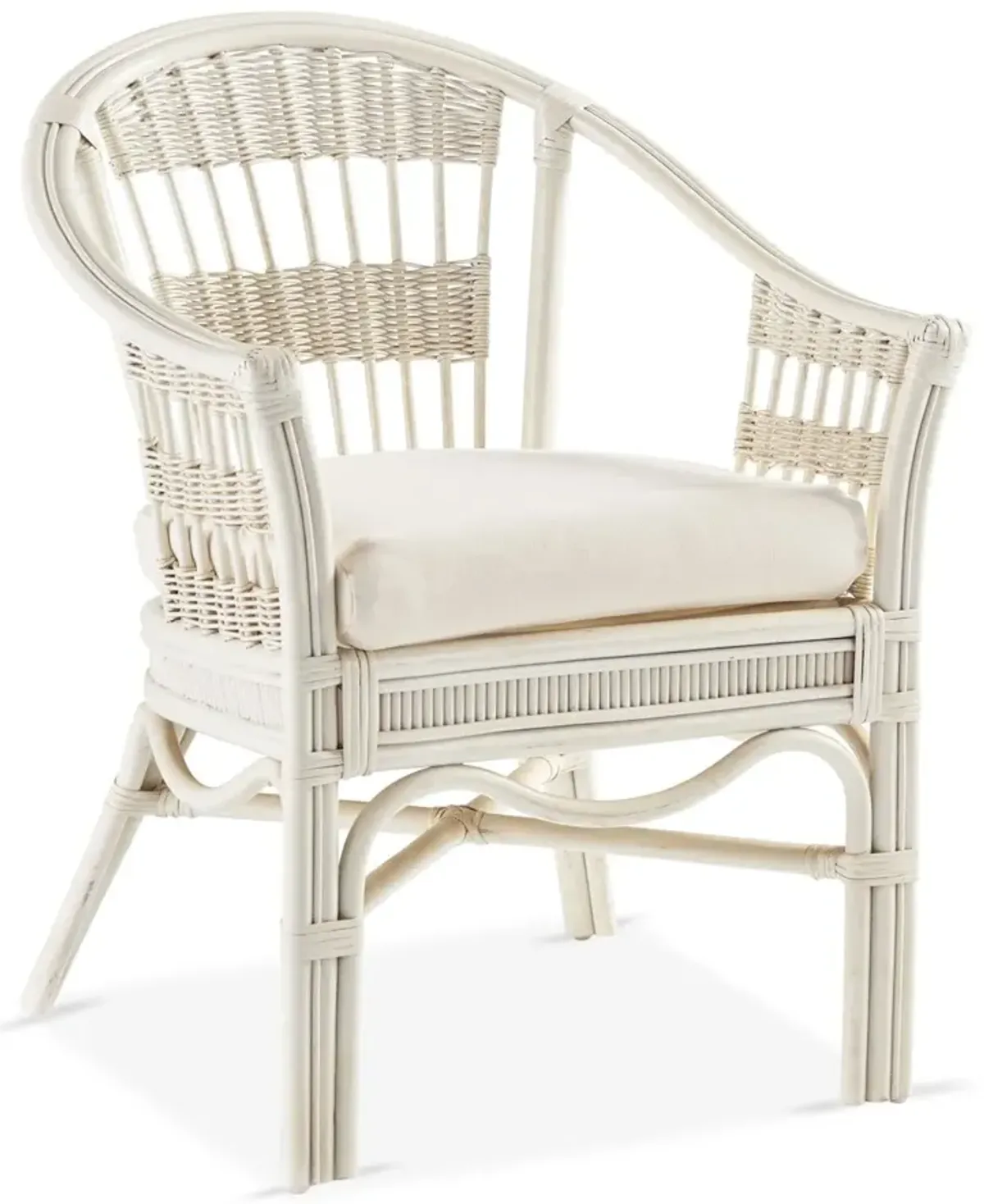 Bermuda Rattan Captains Chair, White