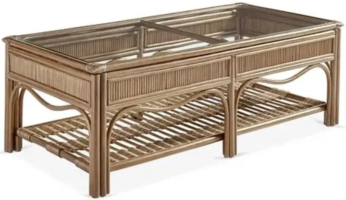 Bermuda Rattan Coffee Table - Pecan - South Sea Rattan - Brown