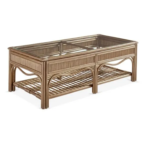 Bermuda Rattan Coffee Table - Pecan - South Sea Rattan - Brown