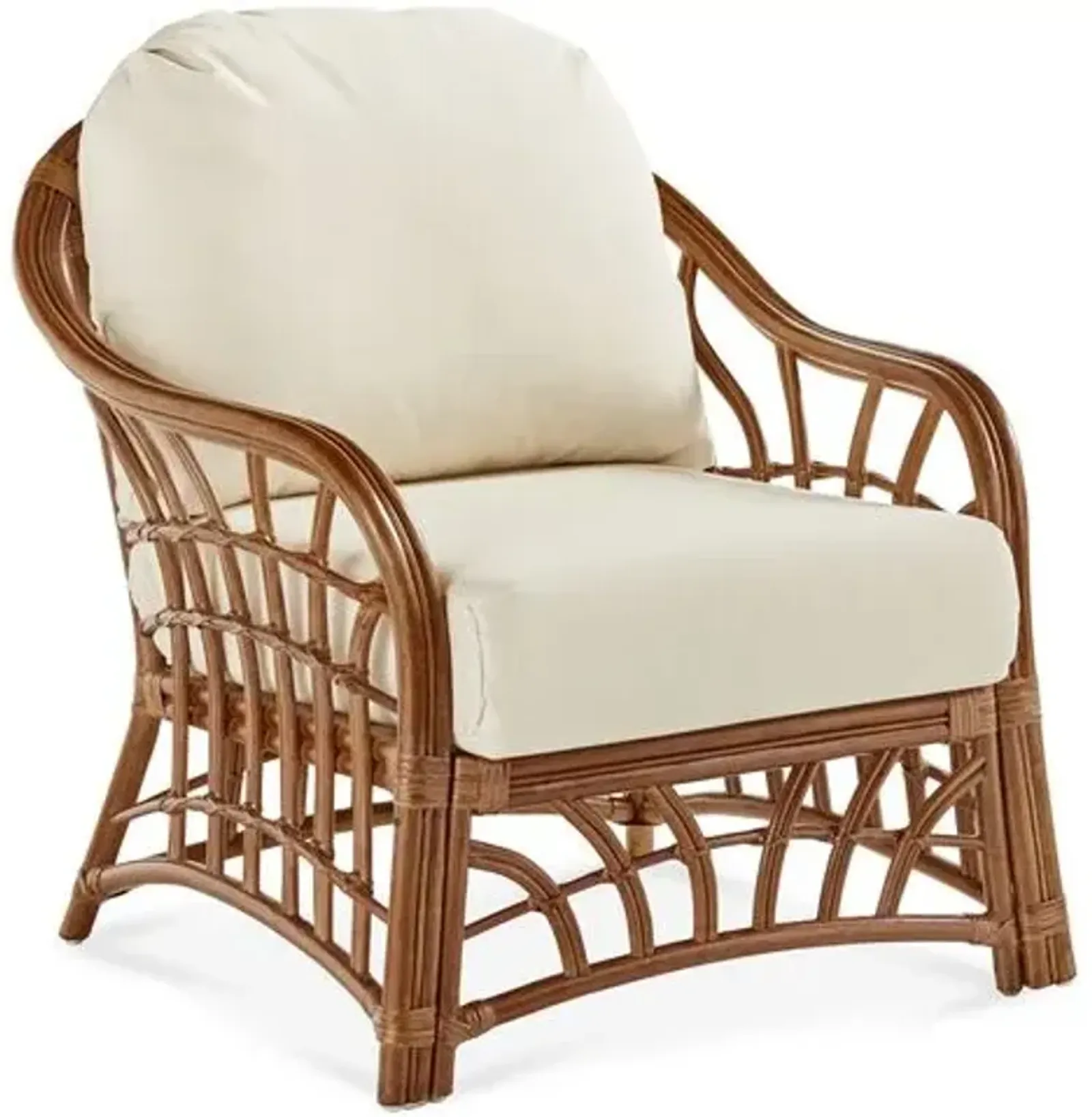 New Kauai Rattan Club Chair - Natural/White - South Sea Rattan