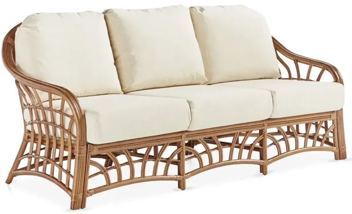 New Kauai Rattan Sofa, Natural/White