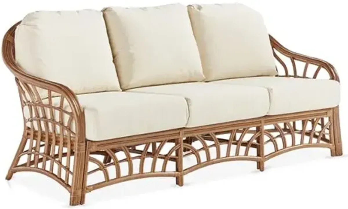 New Kauai Rattan Sofa - Natural/White - South Sea Rattan