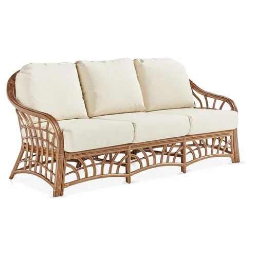 New Kauai Rattan Sofa - Natural/White - South Sea Rattan