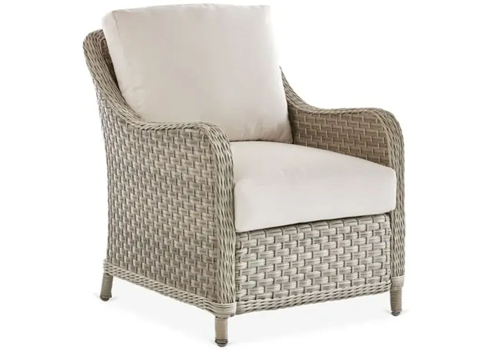 Mayfair Wicker Outdoor Club Chair - Gray/Canvas - South Sea Rattan