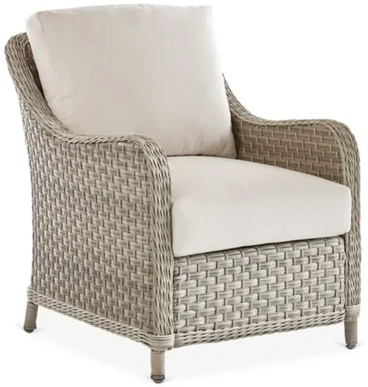 Mayfair Wicker Outdoor Club Chair - Gray/Canvas - South Sea Rattan