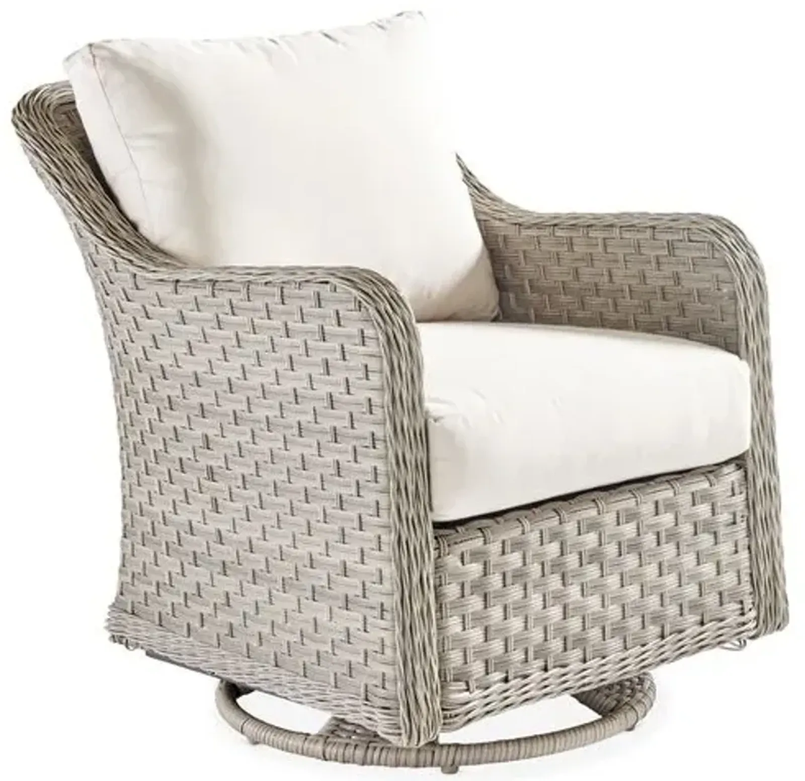 Mayfair Wicker Swivel Glider - Gray/Canvas - South Sea Rattan