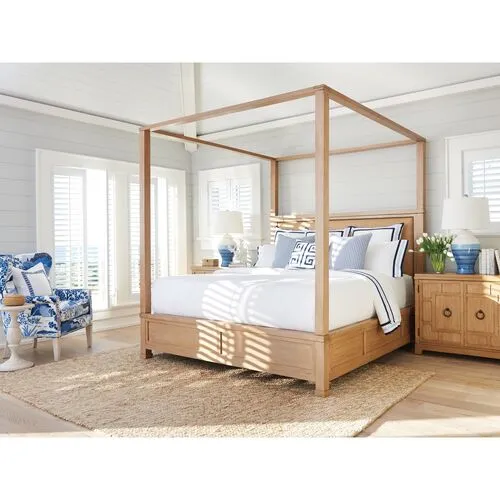 Shorecliff Canopy Bed - Natural - Barclay Butera - Beige