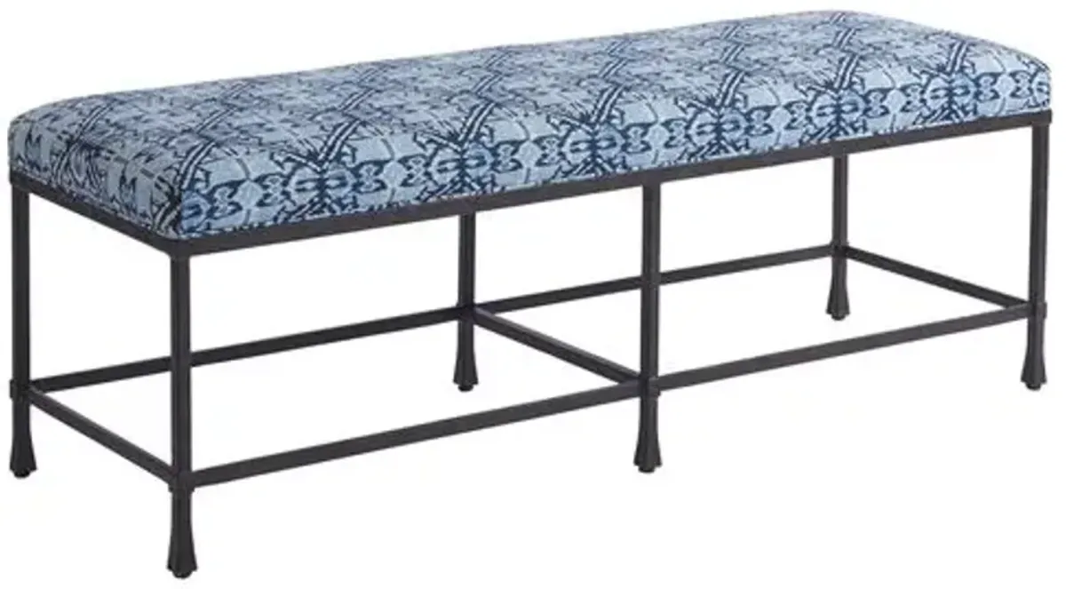 Ruby Red Bench - Indigo/Ivory - Barclay Butera - Blue