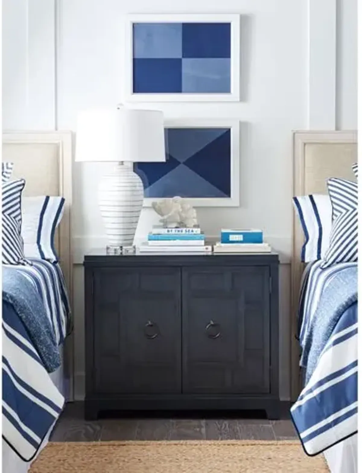 Collins 2-Door Cabinet/Nightstand - Marine Blue - Barclay Butera