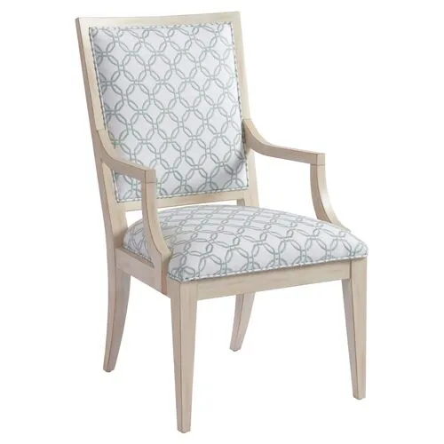 Eastbluff Dining Armchair - White/Sage - Barclay Butera - Green