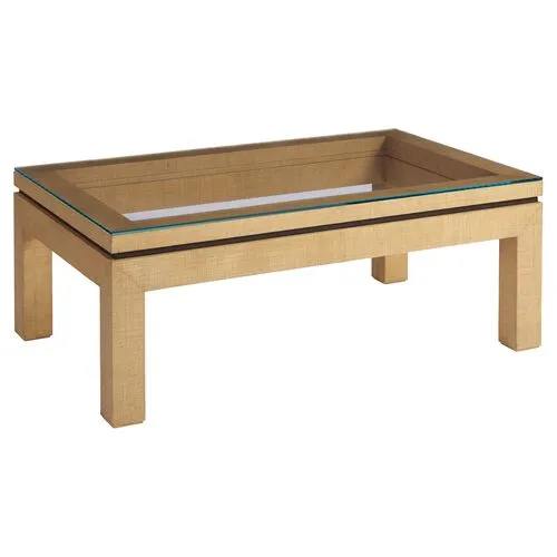 Harbor Raffia Coffee Table - Natural - Barclay Butera - Beige