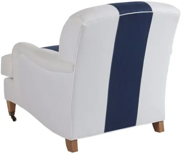 Sydney Club Chair - Navy/White Linen - Barclay Butera