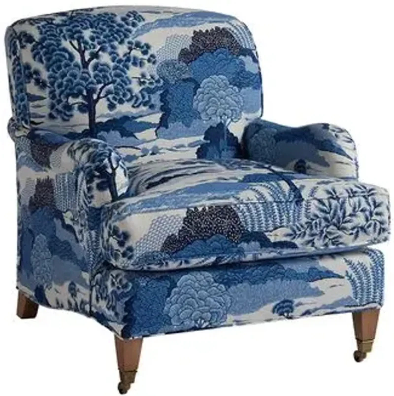 Sydney Club Chair - Blue Chinoiserie Linen - Barclay Butera