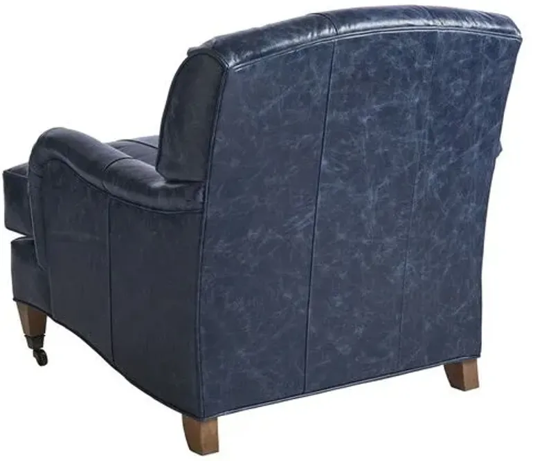 Sydney Club Chair - Blue Leather - Barclay Butera