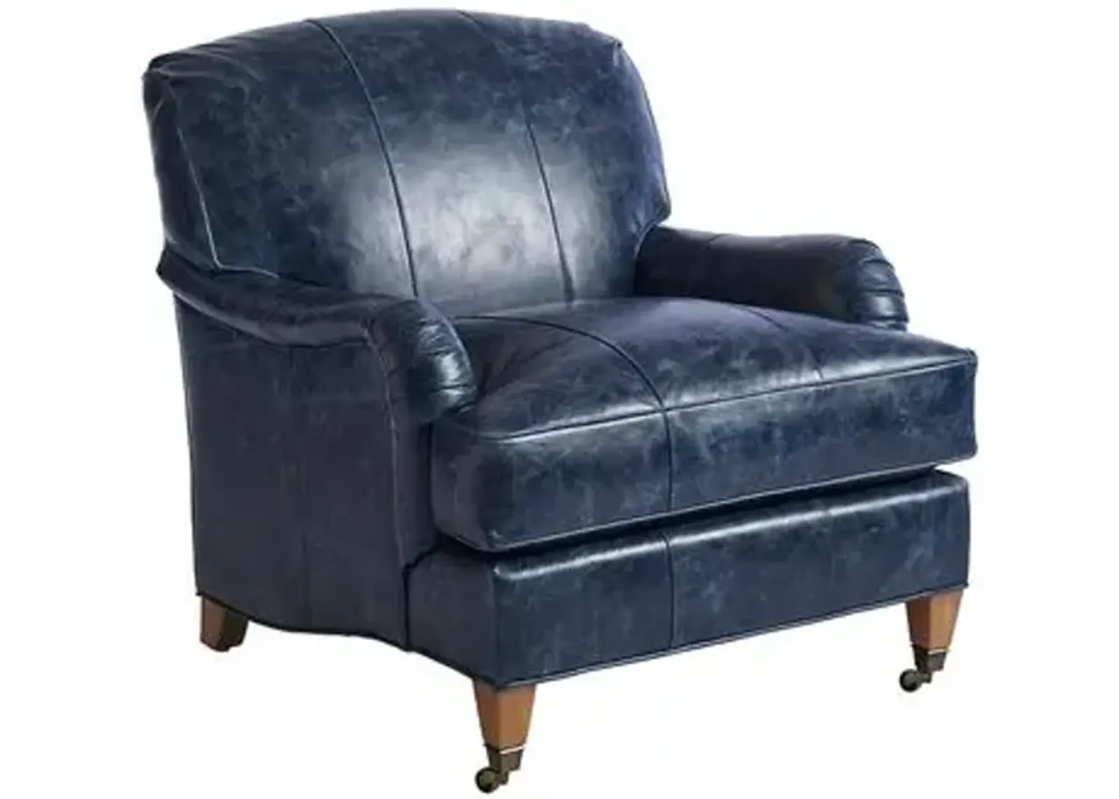 Sydney Club Chair - Blue Leather - Barclay Butera