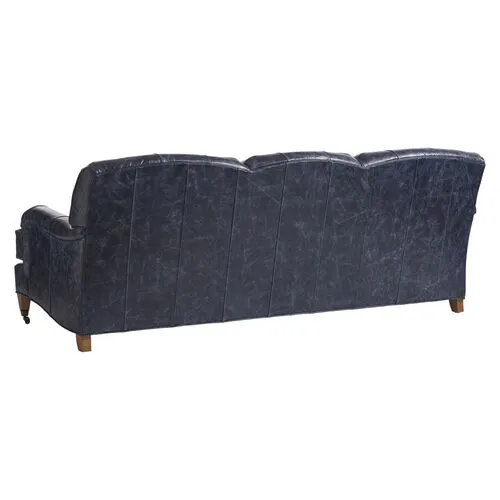 Sydney Sofa - Blue Leather - Barclay Butera