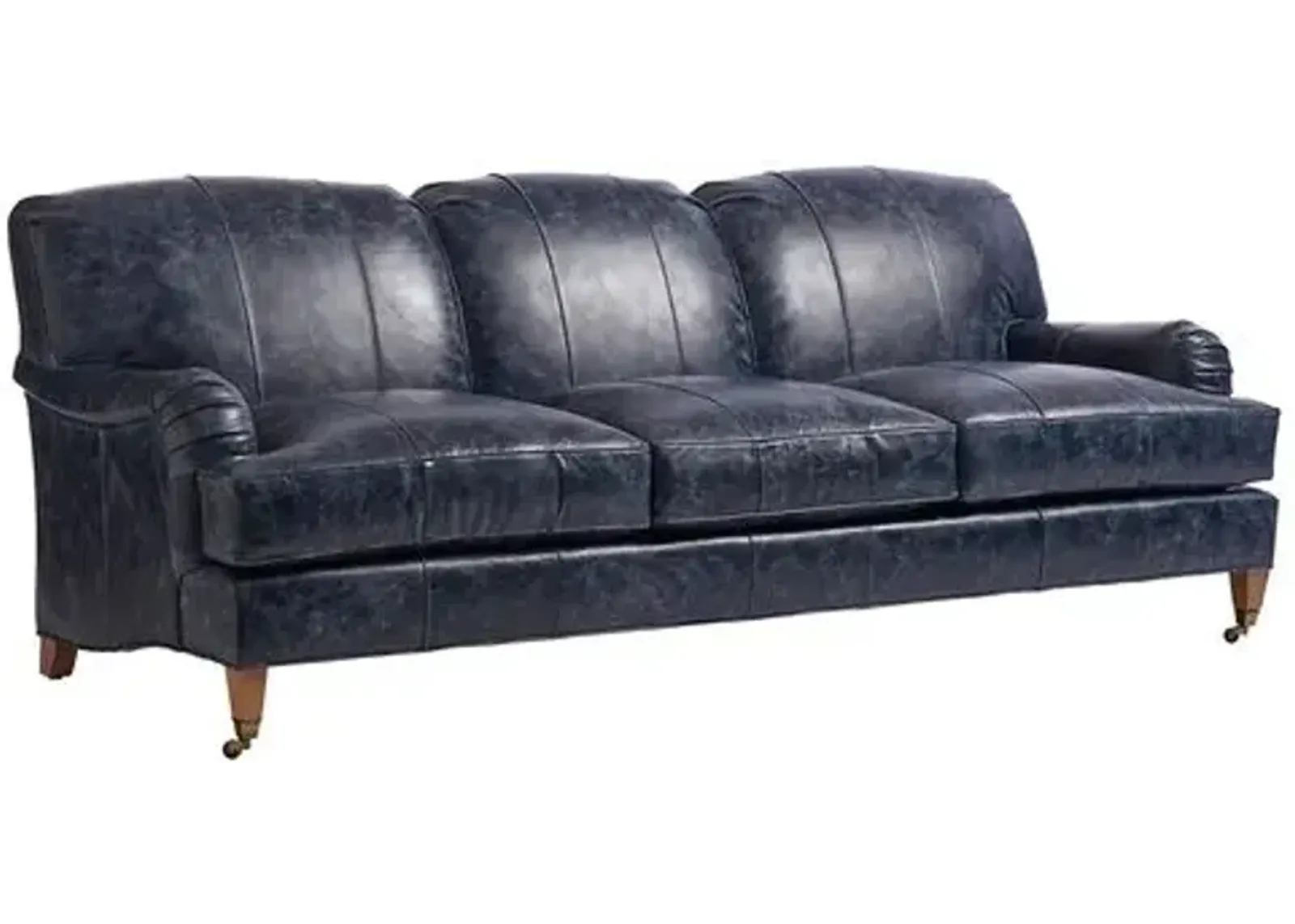 Sydney Sofa - Blue Leather - Barclay Butera