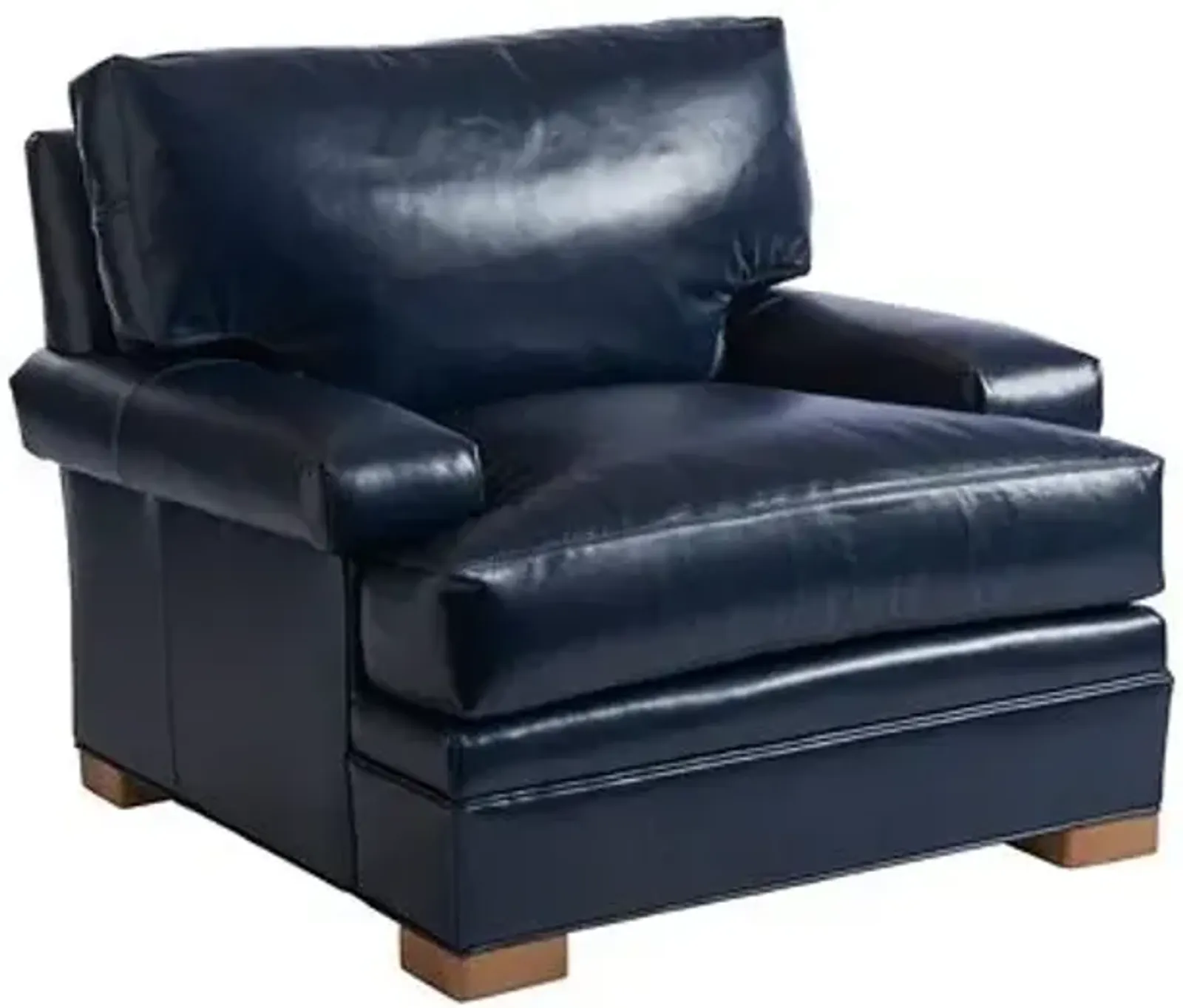 Maxwell Club Chair - Blue Leather - Barclay Butera