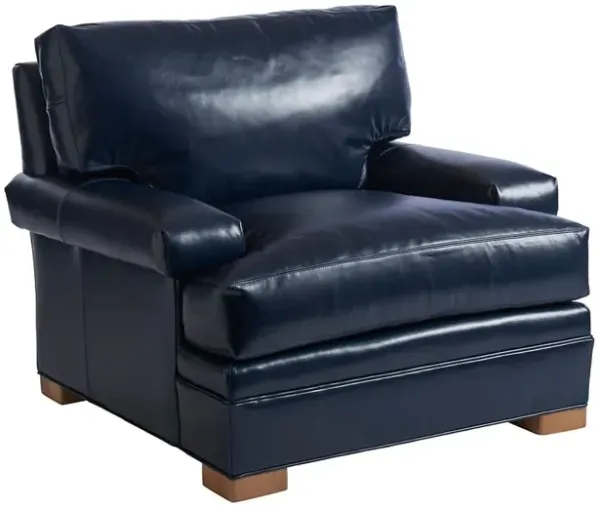 Maxwell Club Chair, Blue Leather