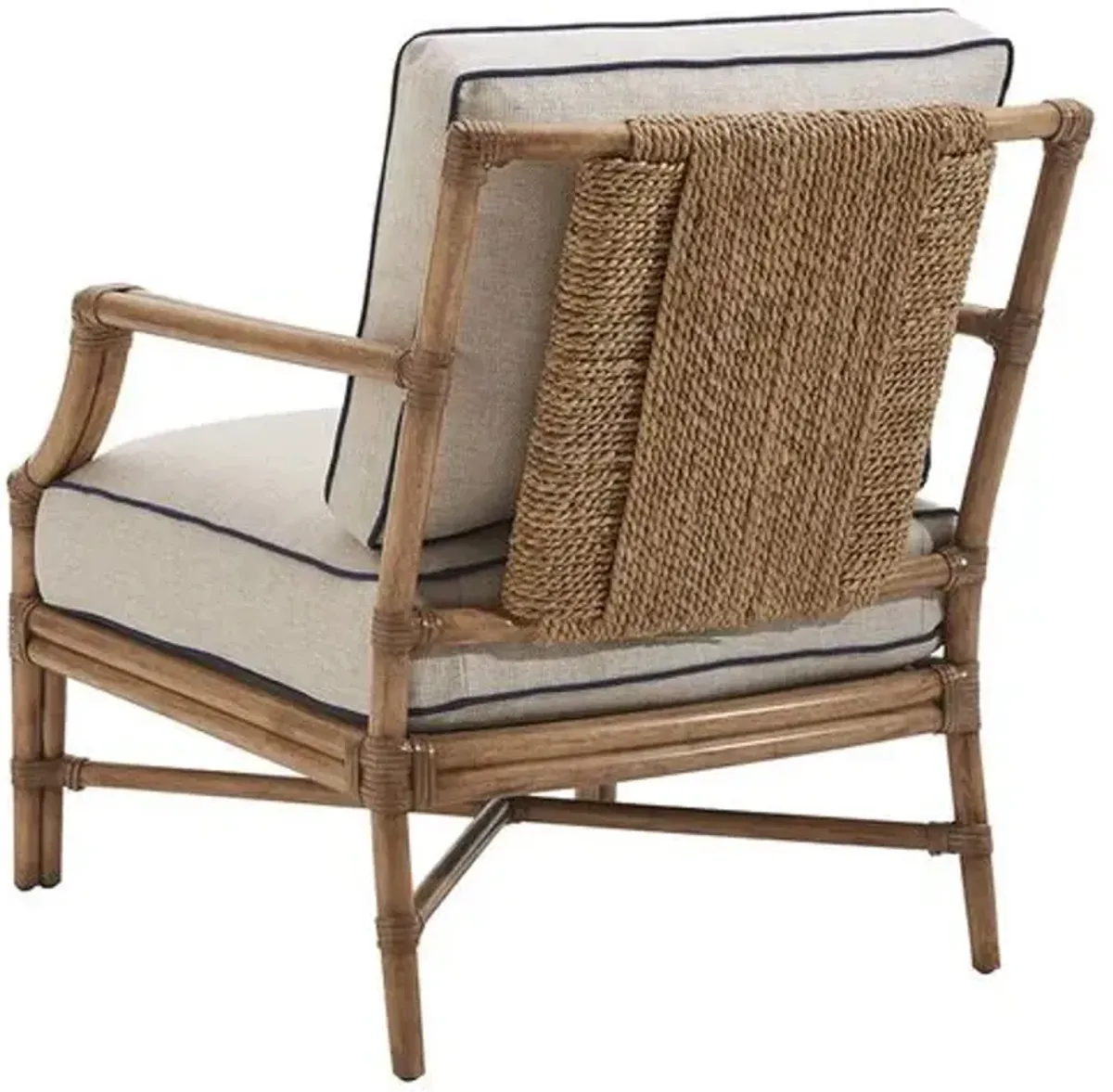 Redondo Accent Chair - Sand/Navy - Barclay Butera - Ivory, Comfortable, Durable