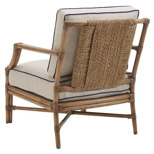 Redondo Accent Chair - Sand/Navy - Barclay Butera - Ivory, Comfortable, Durable