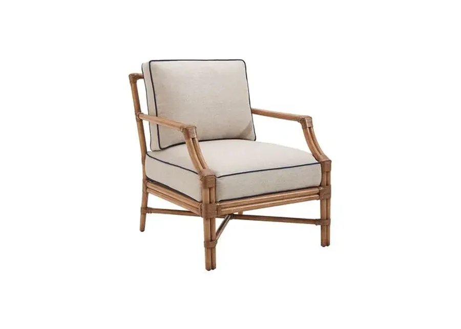 Redondo Accent Chair - Sand/Navy - Barclay Butera - Ivory, Comfortable, Durable