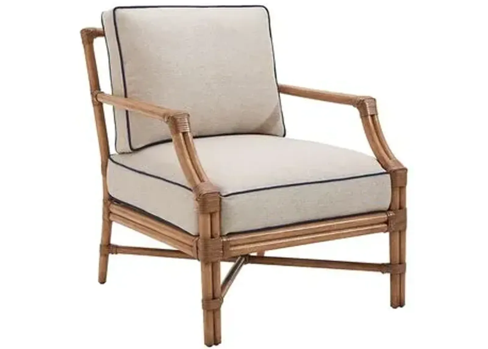 Redondo Accent Chair - Sand/Navy - Barclay Butera - Ivory, Comfortable, Durable