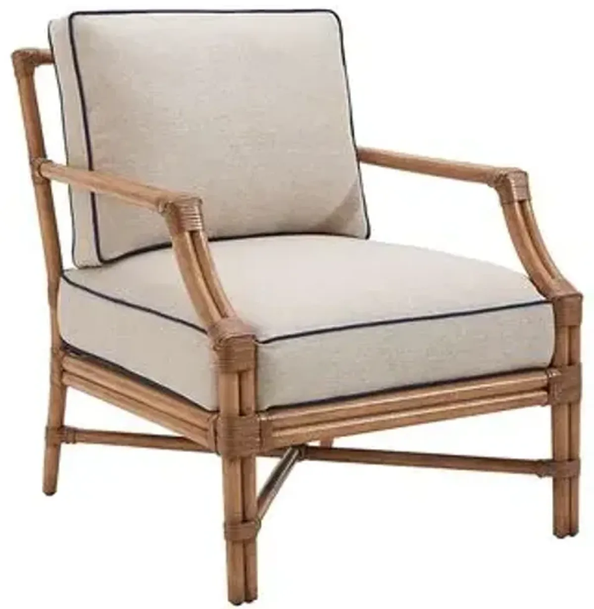 Redondo Accent Chair - Sand/Navy - Barclay Butera - Ivory, Comfortable, Durable