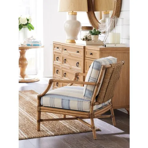 Redondo Accent Chair - Blue Stripe - Barclay Butera, Comfortable, Durable