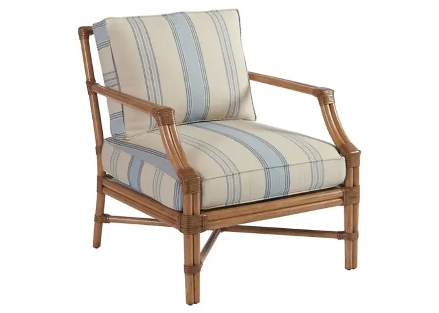 Redondo Accent Chair - Blue Stripe - Barclay Butera, Comfortable, Durable