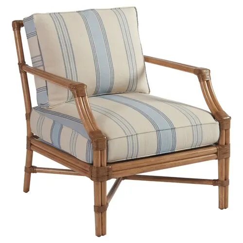 Redondo Accent Chair - Blue Stripe - Barclay Butera, Comfortable, Durable