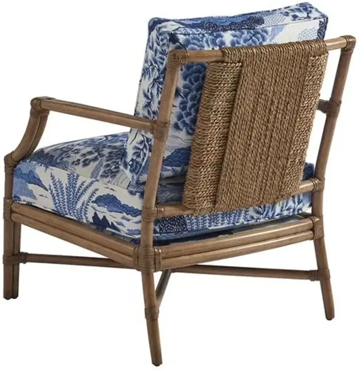 Redondo Accent Chair - Blue Chinoiserie Linen - Barclay Butera, Comfortable, Durable