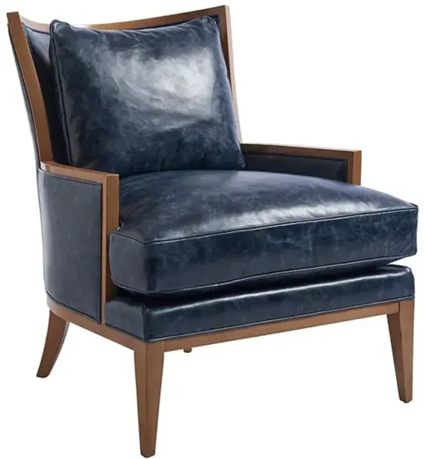 Atwood Accent Chair, Blue Leather