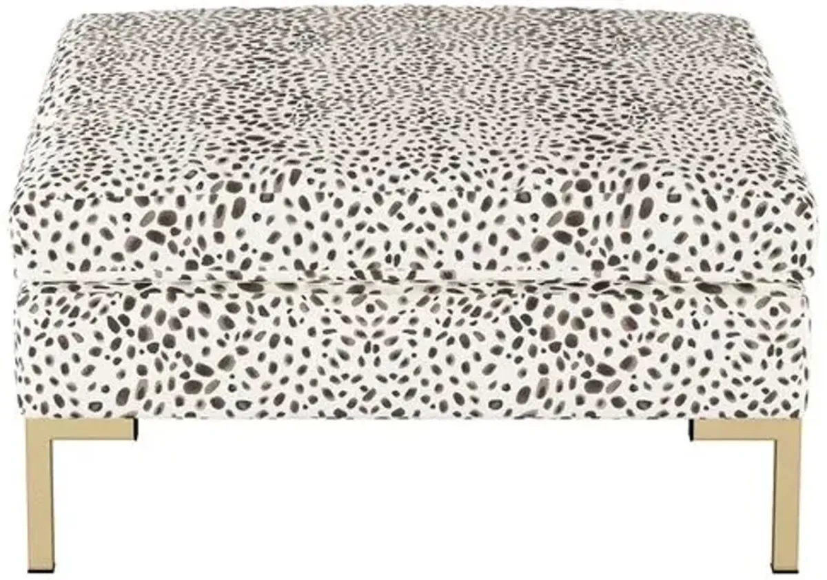 Marceau Ottoman - Cheetah - Handcrafted - Ivory