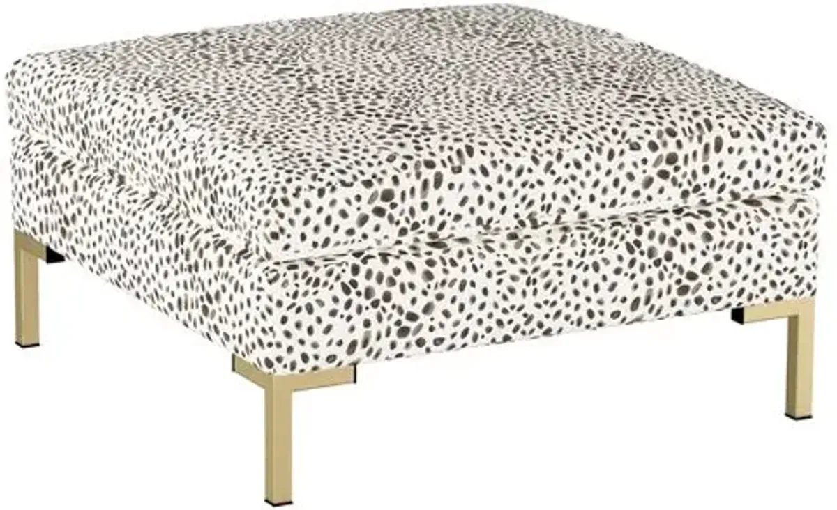 Marceau Ottoman - Cheetah - Handcrafted - Ivory