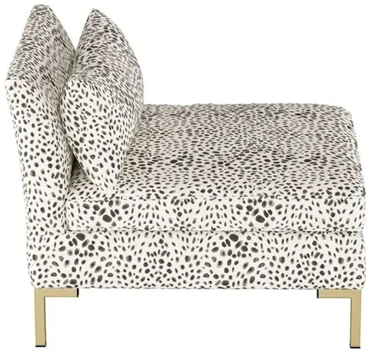 Marceau Slipper Chair - Cheetah - Handcrafted - Gray