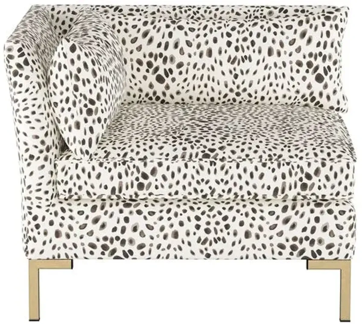 Marceau Corner Chair - Cheetah - Handcrafted - Gray