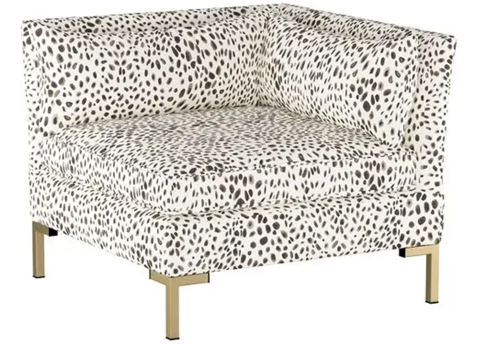 Marceau Corner Chair - Cheetah - Handcrafted - Gray