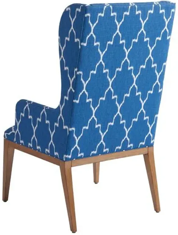 Seacliff Wingback Armchair - Blue/White - Barclay Butera